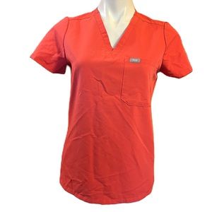 FIGS orange Catarina medical scrub top XS-